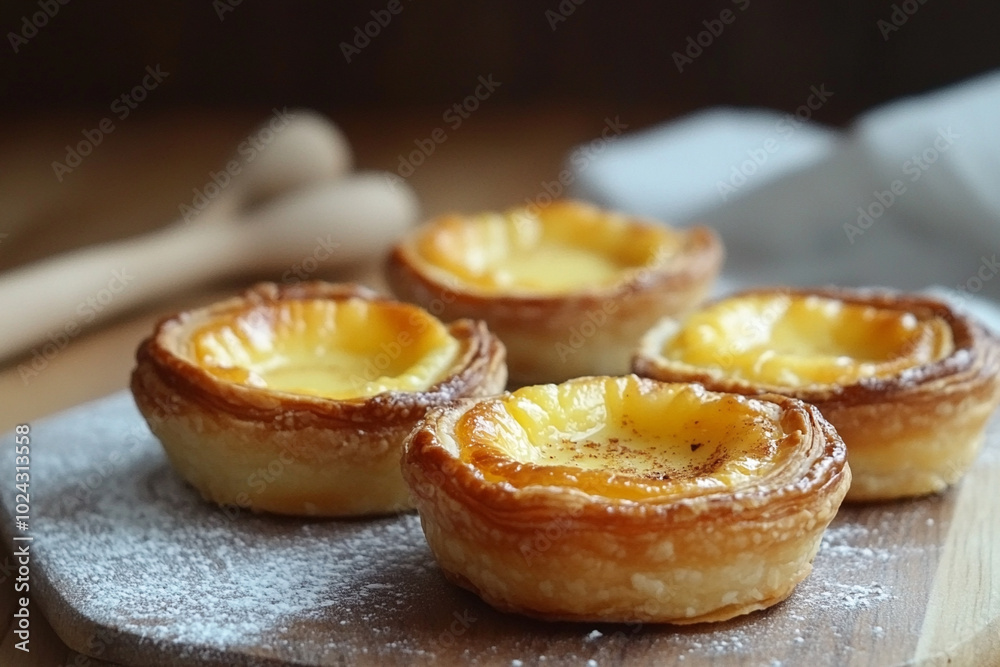 Portuguese Egg Tart Small tarts with crispy puff pastry. Portuguese Egg Tart Small tarts with crispy puff pastry.