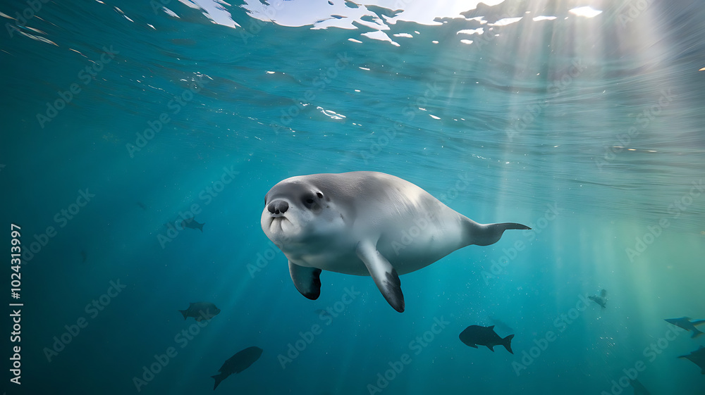 Fototapeta premium Vaquita swimming