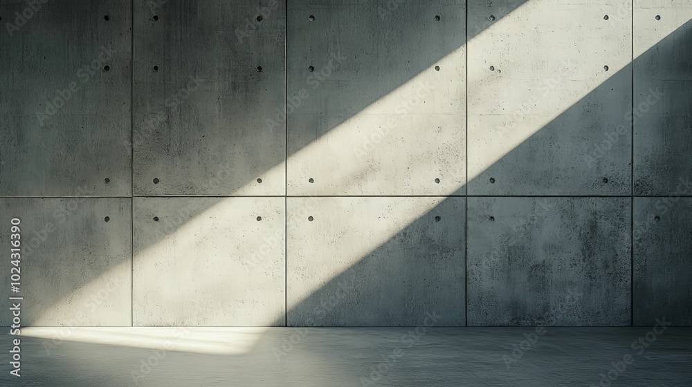 Concrete Wall with Diagonal Light and Shadow Concrete Wall with Diagonal Light and Shadow