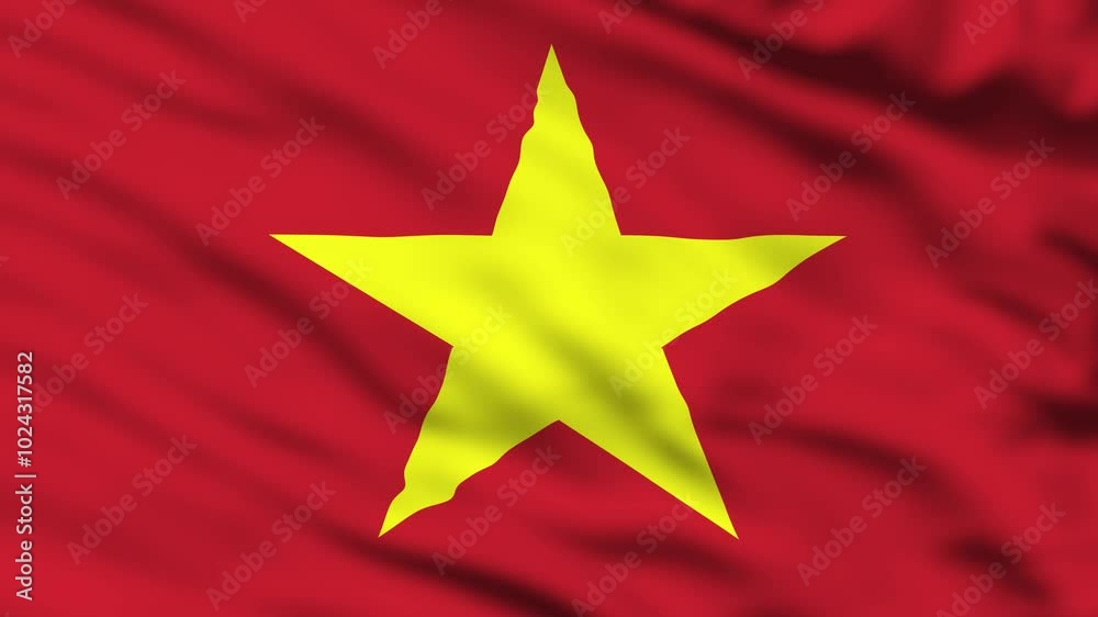 Vietnam Symbol Country Waving Flags 4K Render Vietnam Symbol Country Waving Flags 4K Render