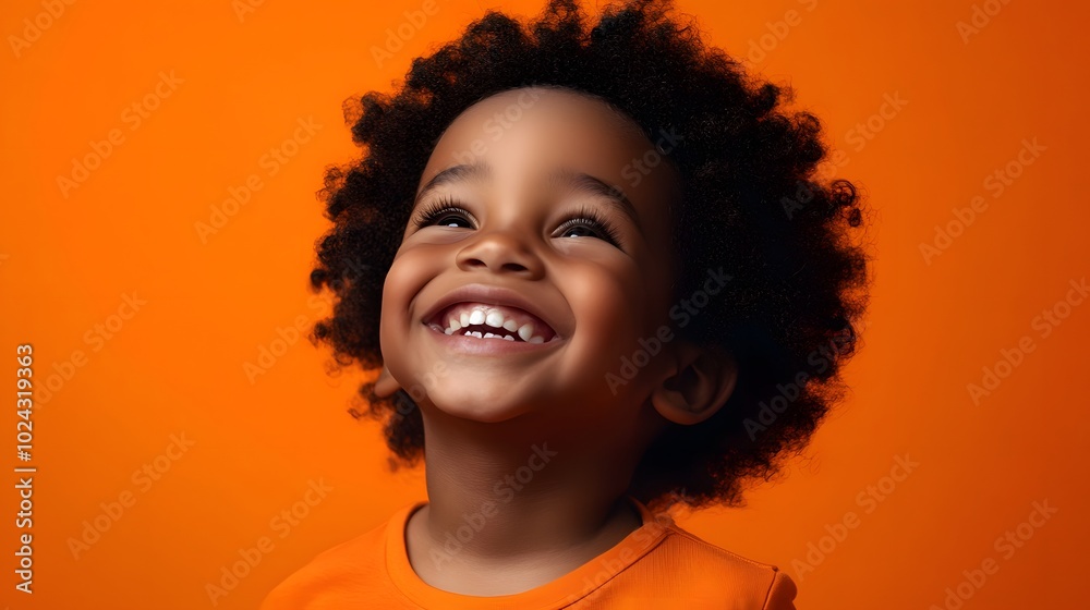 92. A child with a radiant smile, showcasing unfiltered joy, against a bright orange backdrop. 92. A child with a radiant smile, showcasing unfiltered joy, against a bright orange backdrop.