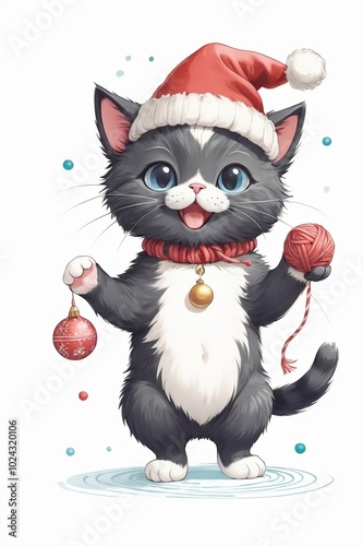Cat With Santa Hat