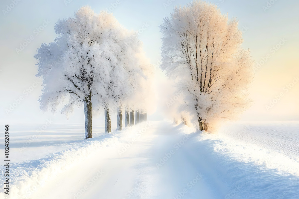 Obraz premium snowy winter landscape