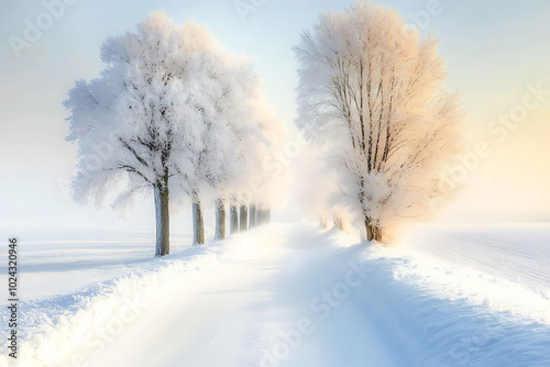 Wallpaper Mural snowy winter landscape Torontodigital.ca