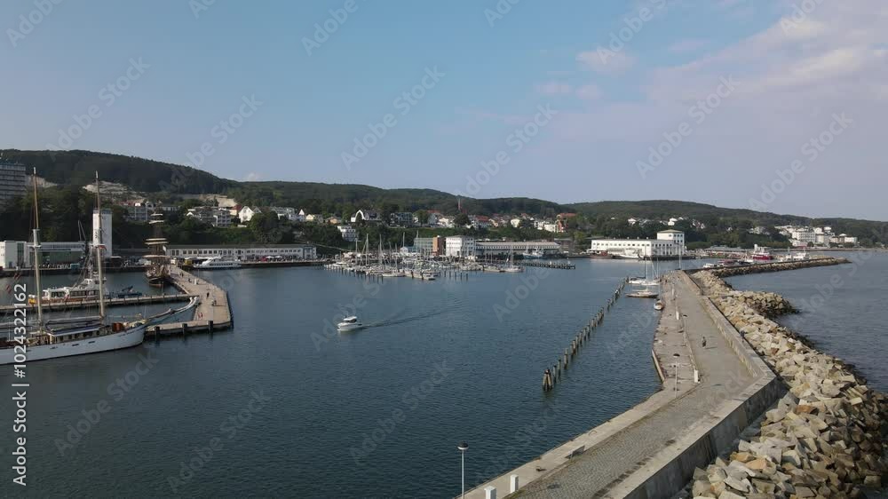 Rügen Island Sassnitz City from top with the port at the foreground Rügen Island Sassnitz City from top with the port at the foreground