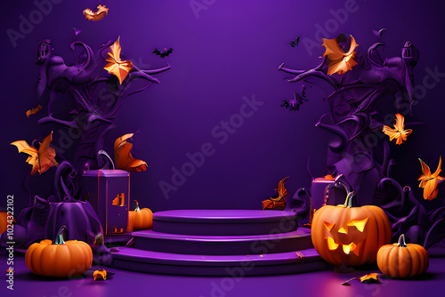 halloween background with pumpkins photo