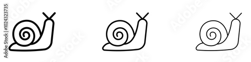 Snail icon in tree different line stroke sizes. photo