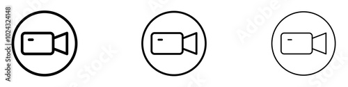 Video call icon in tree different line stroke sizes.