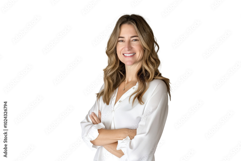 Smiling Woman in White Blouse Smiling Woman in White Blouse
