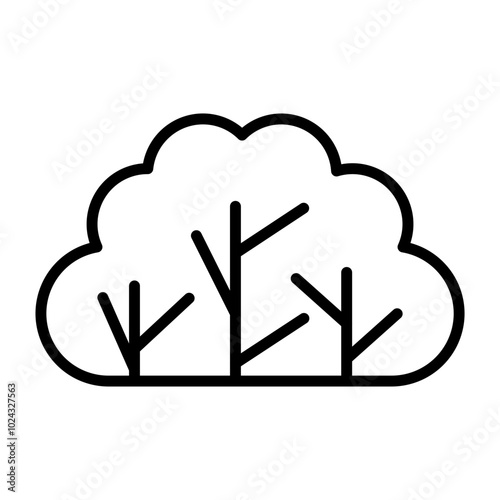Shrub Vector Icon Style