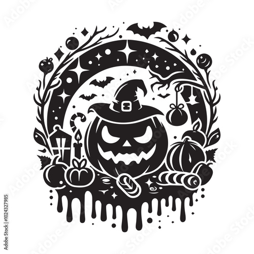  Halloween clip art assortment including jack-o'-lanterns, cobwebs, and playful ghosts for festive designs.