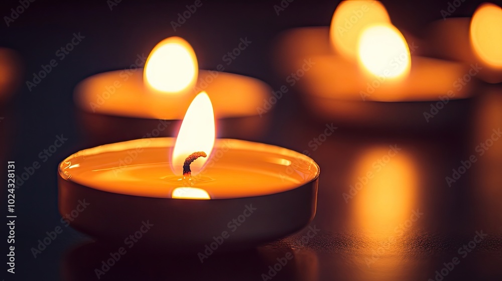 A close-up of beautifully lit traditional Diwali candles, glowing warmly on a dark background, symbolizing the festival of lights A close-up of beautifully lit traditional Diwali candles, glowing warmly on a dark background, symbolizing the festival of lights