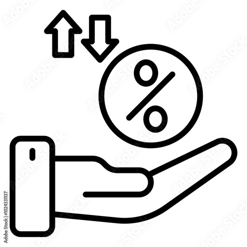 Floating Interest Rate Vector Icon Style