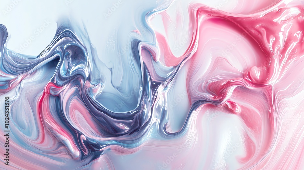 Obraz premium Abstract background with swirls of pink and blue paint.