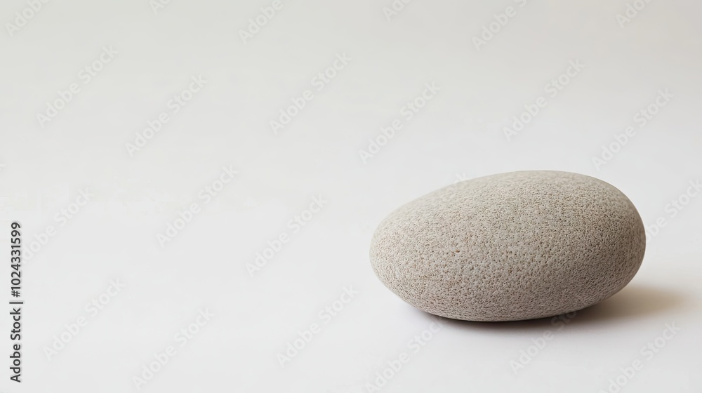 A minimalist scene of a smooth pebble on a clean, white background, representing simplicity and balance. A minimalist scene of a smooth pebble on a clean, white background, representing simplicity and balance.