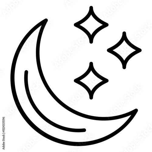 Moon Shine Vector Icon Style