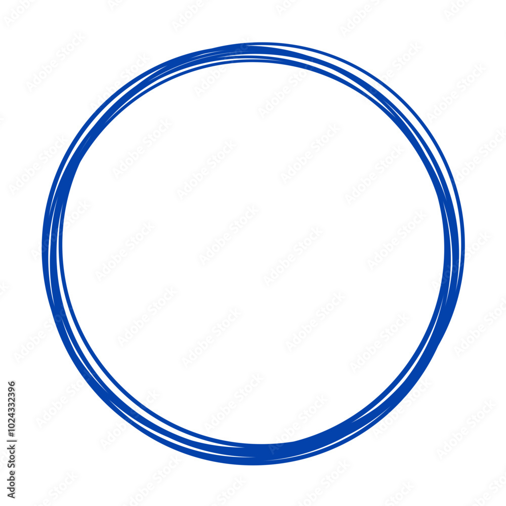 Navy blue circle line hand drawn Navy blue circle line hand drawn