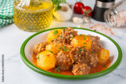 Acem meatballs are a local dish from Van province. Turkish name; Acem koftesi photo