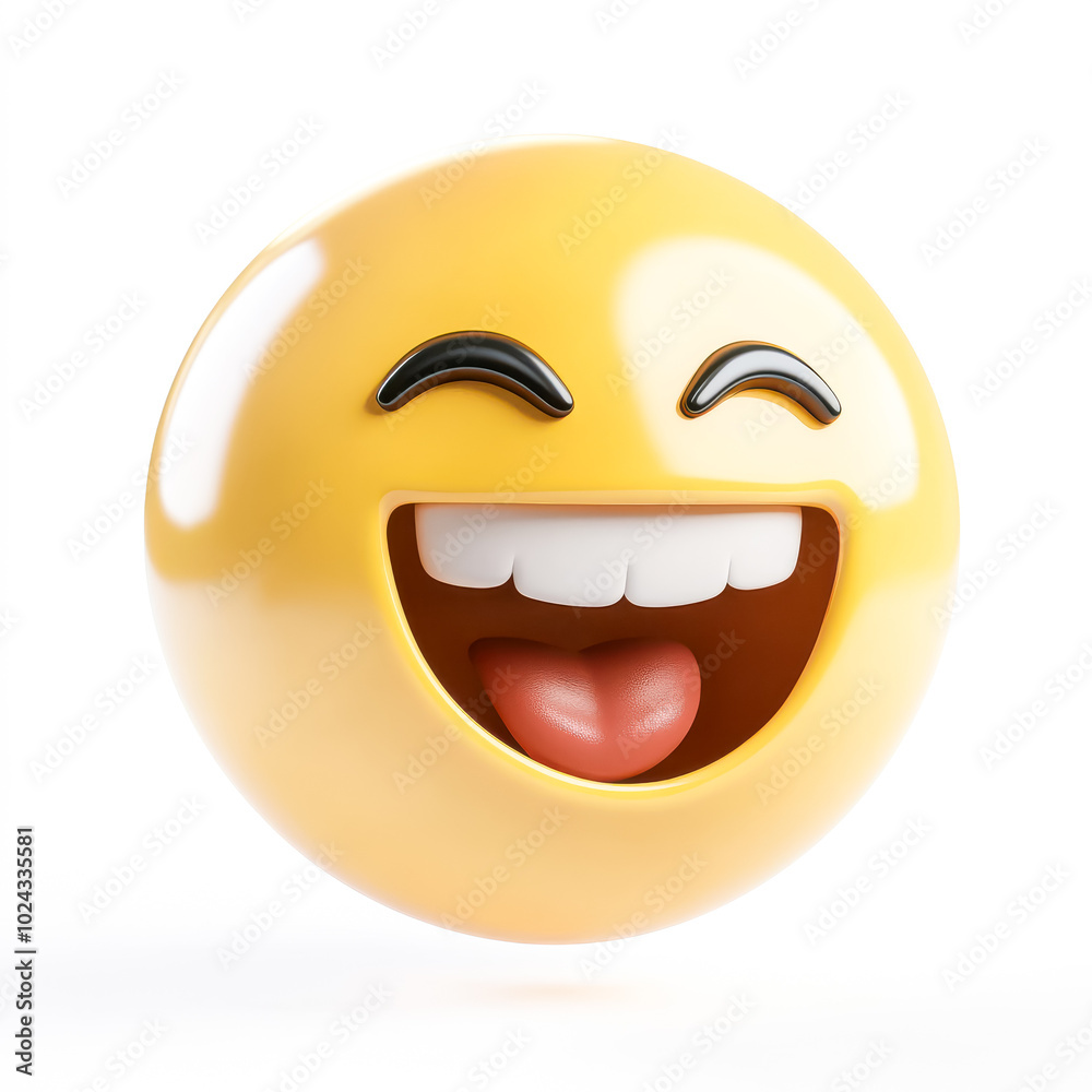 Grinning face with smiling eyes 3d emoji isolated on white background Grinning face with smiling eyes 3d emoji isolated on white background