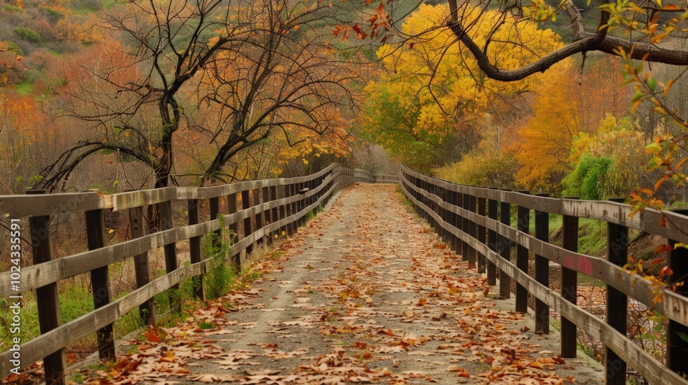 Fall Foliage Path: A Pathway Through Golden Hues Fall Foliage Path: A Pathway Through Golden Hues