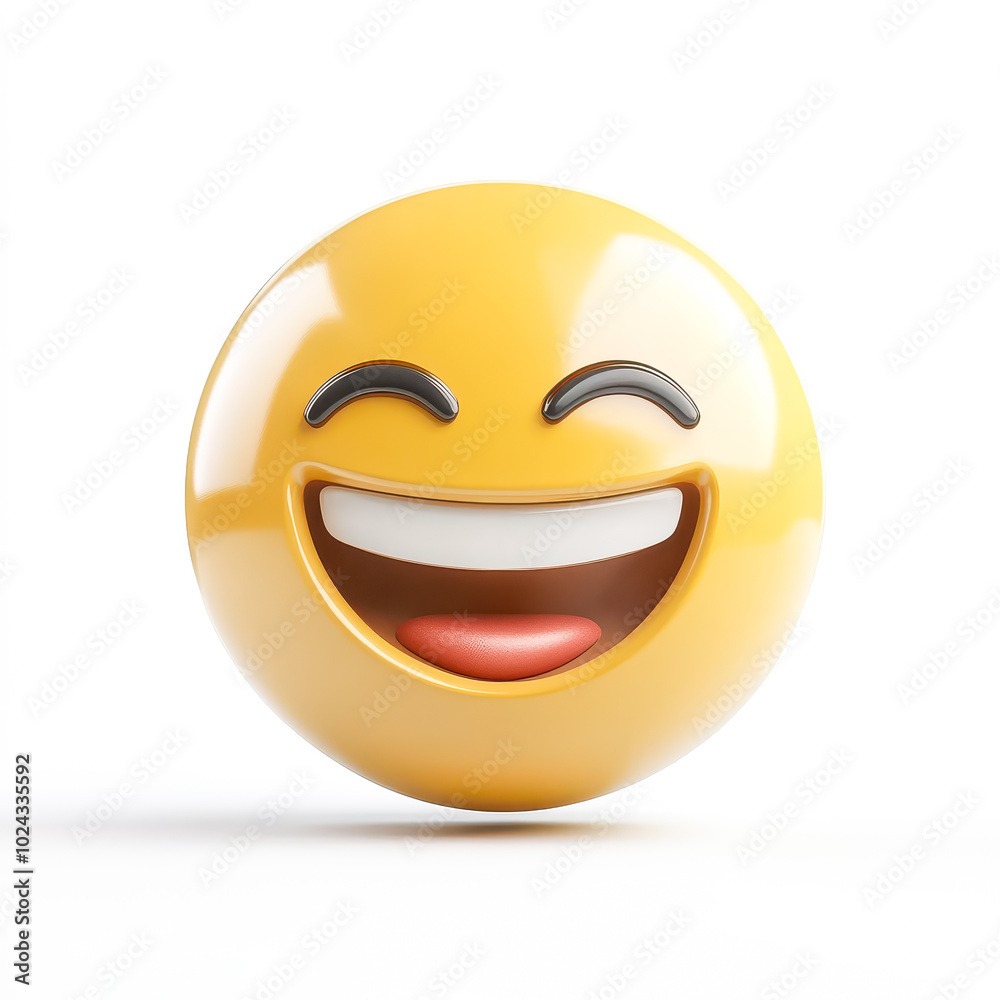 Grinning face with smiling eyes 3d emoji isolated on white background Grinning face with smiling eyes 3d emoji isolated on white background