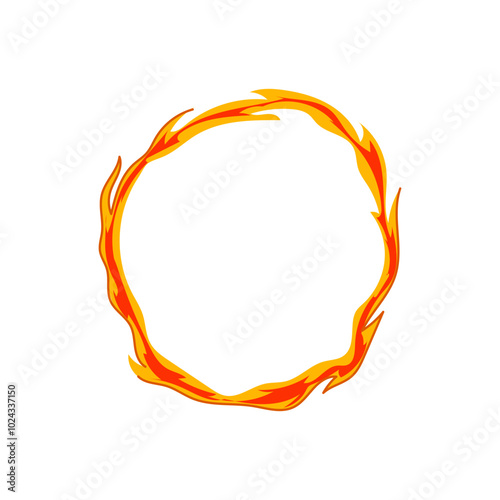 wild circle fire cartoon. bon conflagration, pyre torch, glow smolder wild circle fire sign. isolated symbol vector illustration