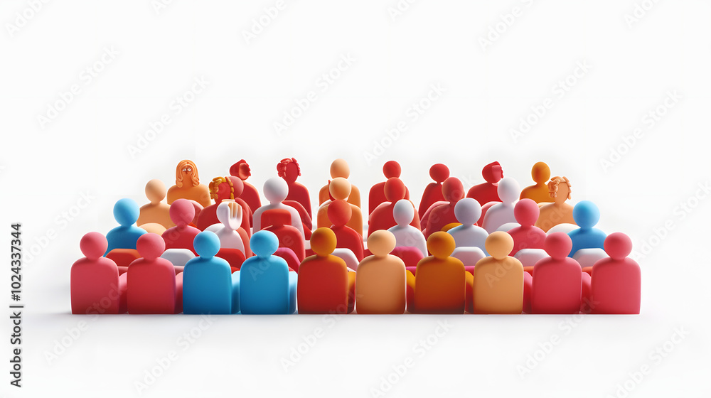 Obraz premium Audience icon cinema 3D