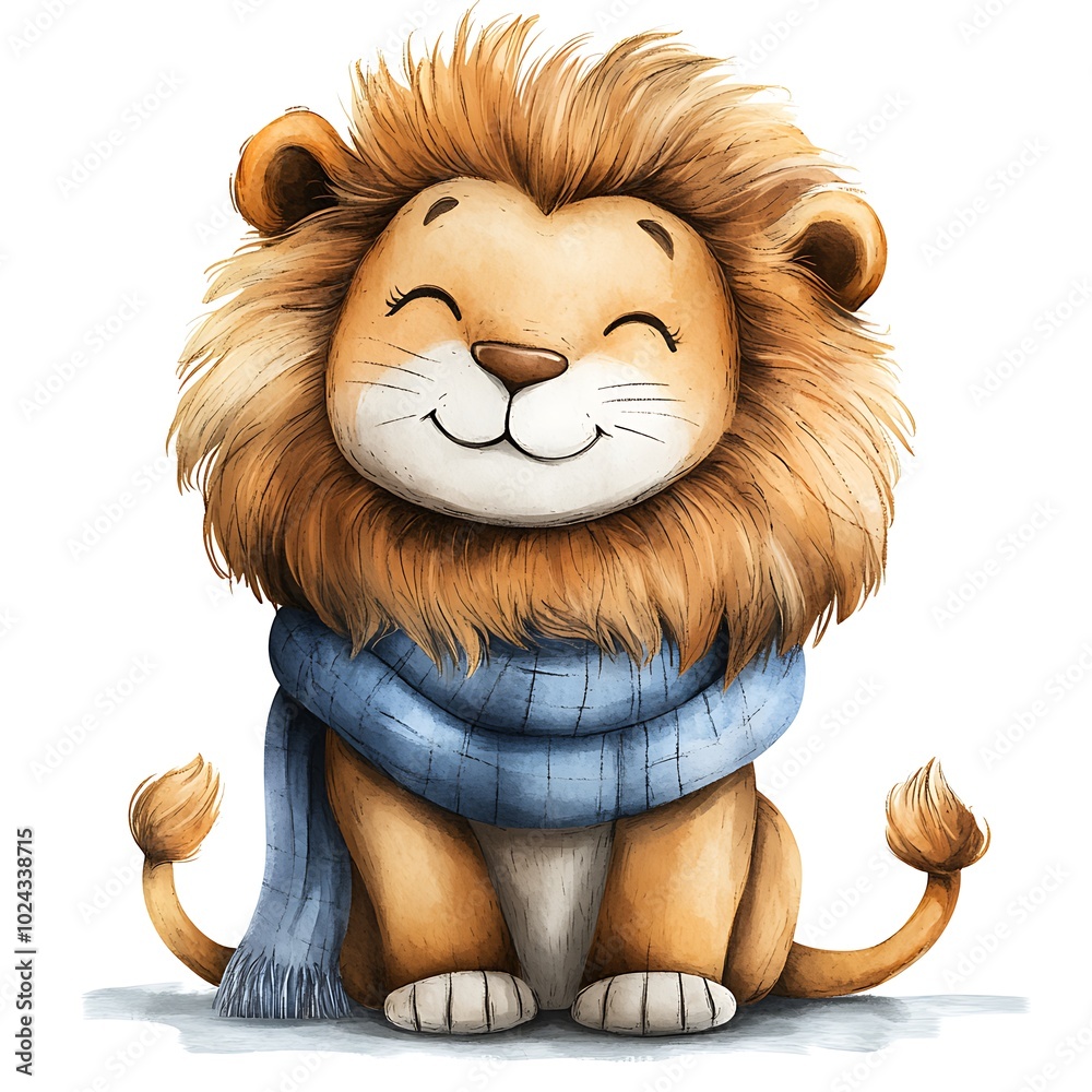 Whimsical Lion Illustration in Playful Style Whimsical Lion Illustration in Playful Style