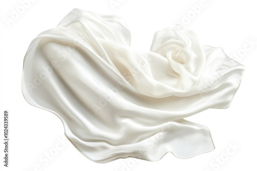 white silk cloth isolated on white