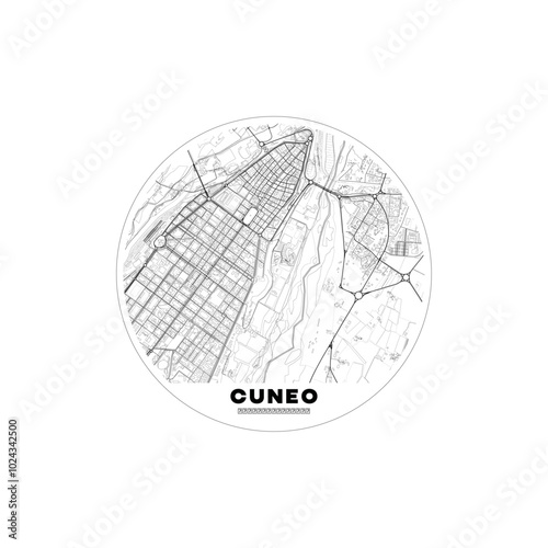 vector map of the city of cuneo