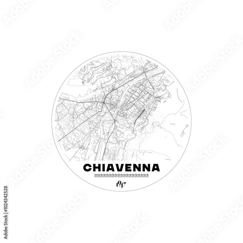 vector map of the city of Chiavenna