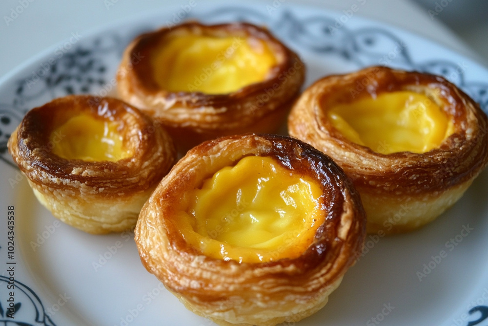 Portuguese Egg Tart Small tarts with crispy puff pastry. Portuguese Egg Tart Small tarts with crispy puff pastry.
