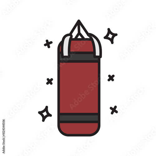 Karate Doodle Illustration - Punching Bag