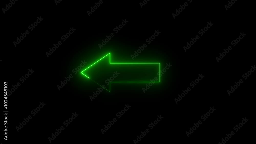 glowing neon left directional arrow animation. right to left arrow loading animation, swipe arrow icon. glowing neon left directional arrow animation. right to left arrow loading animation, swipe arrow icon.