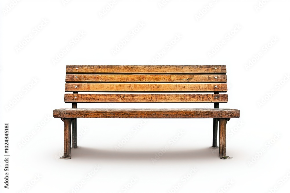 Bench isolate on white background, clipping path Bench isolate on white background, clipping path