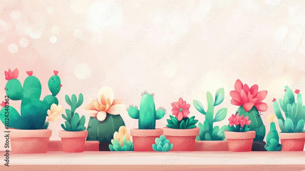 Cactus and succulent plants arranged in a clay pot on a wooden table background Cactus and succulent plants arranged in a clay pot on a wooden table background