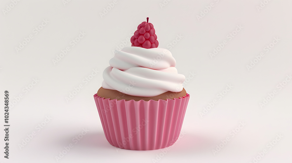 Cupcake Icon Delicious food Cute 3D Cupcake Icon Delicious food Cute 3D