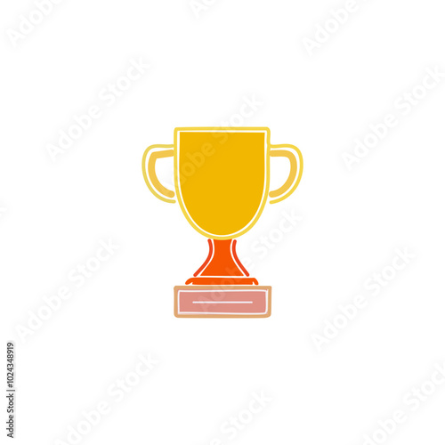 Trophy cup icon. Winner trophy symbol. Flat design. Vector illustration