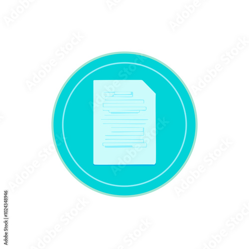 Document icon. Flat design style. Blue file setup vector illustration.