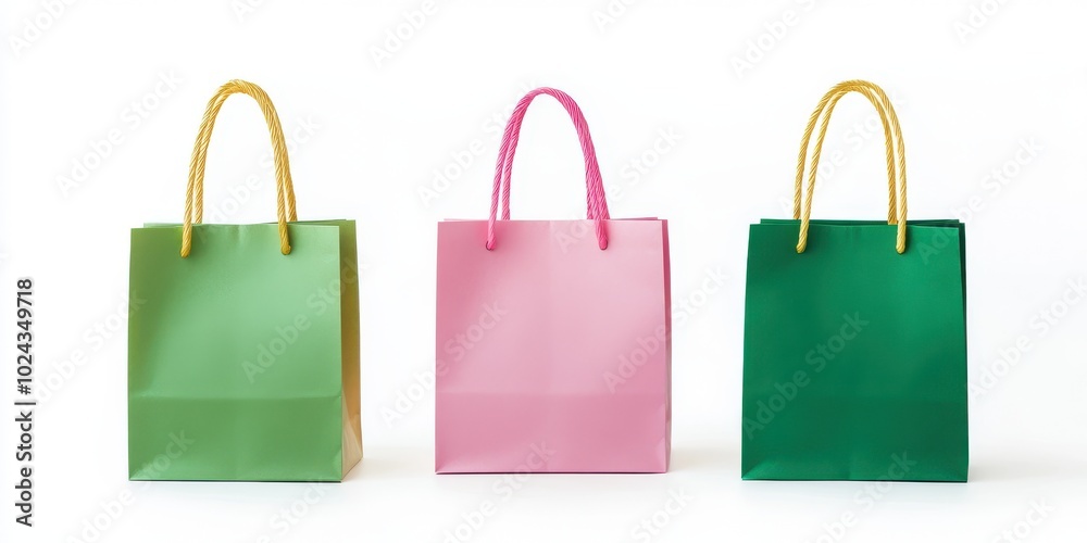Collection set of colour eco friendly recyclable side view blank shopping paper bag Collection set of colour eco friendly recyclable side view blank shopping paper bag