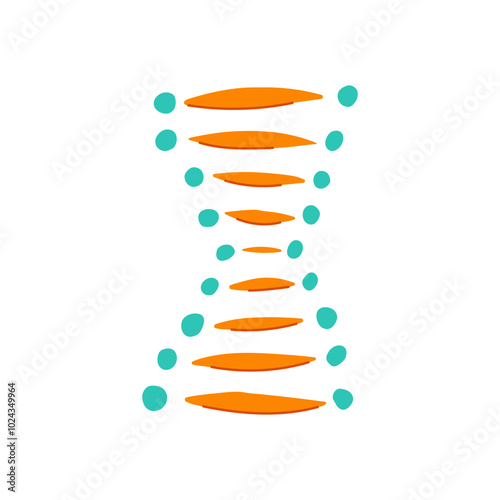 transcription dna spiral cartoon. translation doublehelix, basepairs adenine, thymine cytosine transcription dna spiral sign. isolated symbol vector illustration