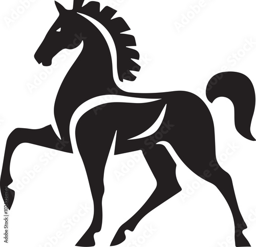 Equestrian Horse racing logo. Horse rider sports, jumping in barrier, silhouette