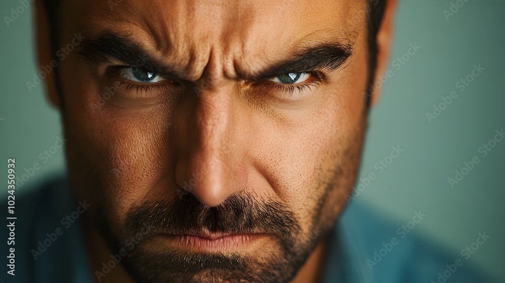 6. A man with a look of frustration, eyebrows furrowed and lips pressed together, set against a muted green backdrop. 6. A man with a look of frustration, eyebrows furrowed and lips pressed together, set against a muted green backdrop.
