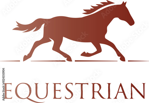 Equestrian Horse racing logo. Horse rider sports, jumping in barrier, silhouette