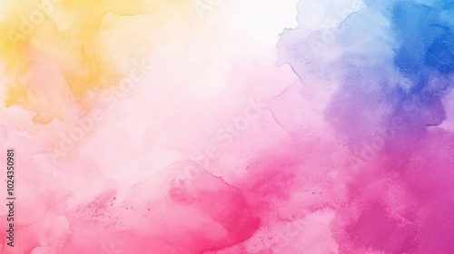 Colorful Abstract Watercolor Painting Background Bright Colors Wide Banner Splash On Canvas Artistic Design Elements Decorative Feature Beautiful Gradient Artistic Artwork