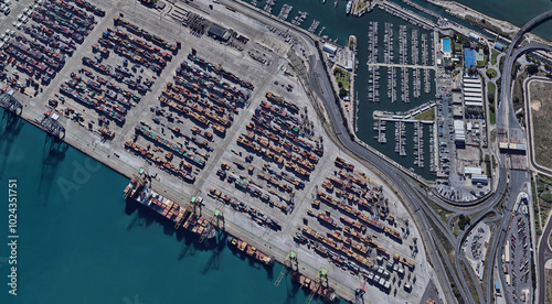 Valencia Port Aerial View, Mediterranean Hub in Spain