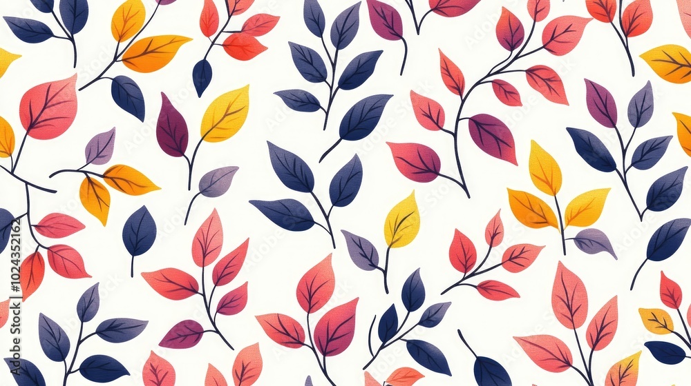 Autumn Leaves Seamless Pattern Fallen Leaves Seamless Design Colorful Autumn Leaves Isolated On White Stylish Flat Illustration With Digital Stamp Effect Autumn Leaves Seamless Pattern Fallen Leaves Seamless Design Colorful Autumn Leaves Isolated On White Stylish Flat Illustration With Digital Stamp Effect