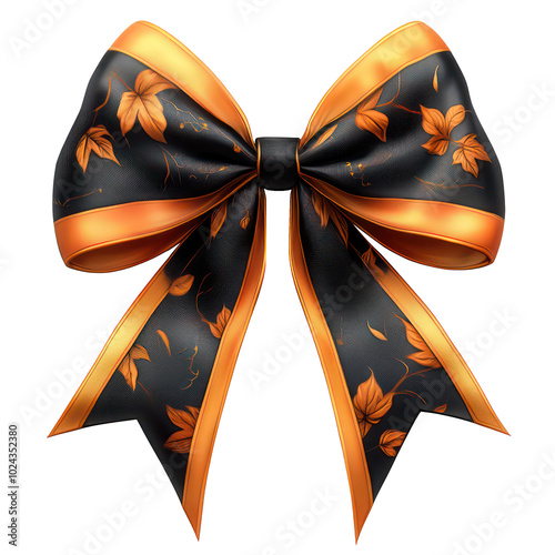 Transparent beautiful gold and black coquette bow clipart