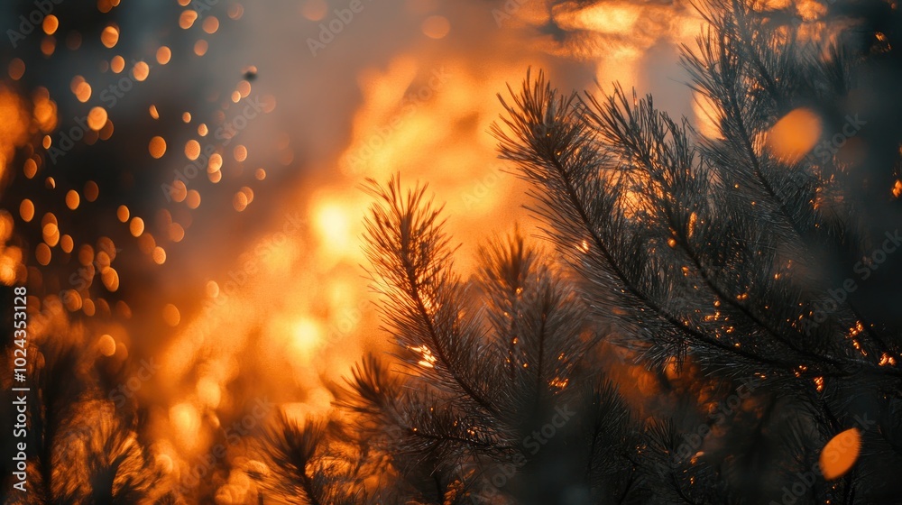 Close Up of a Pine Tree Forest Fire During the Day Close Up of a Pine Tree Forest Fire During the Day