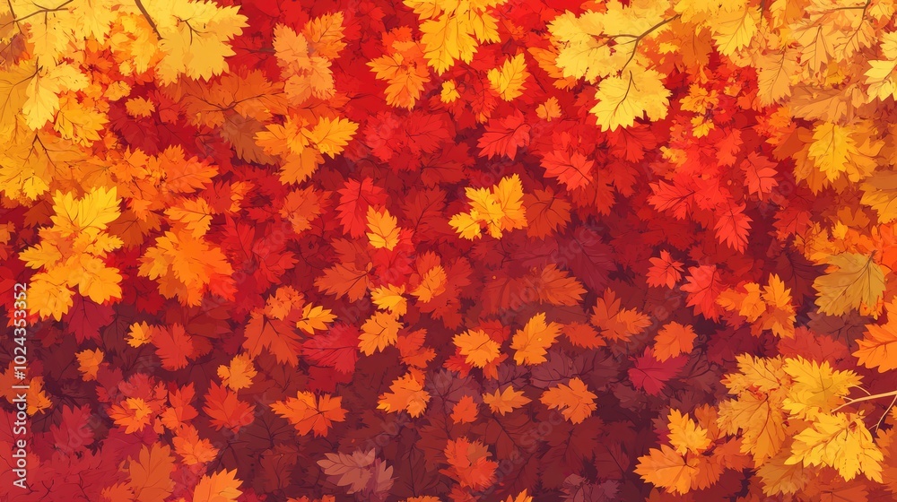 Aerial View Of A Vast Forest Showcasing Vibrant Autumn Foliage With Stunning Shades Of Orange Red And Yellow Featuring A Carpet Of Fallen Leaves On The Ground Aerial View Of A Vast Forest Showcasing Vibrant Autumn Foliage With Stunning Shades Of Orange Red And Yellow Featuring A Carpet Of Fallen Leaves On The Ground
